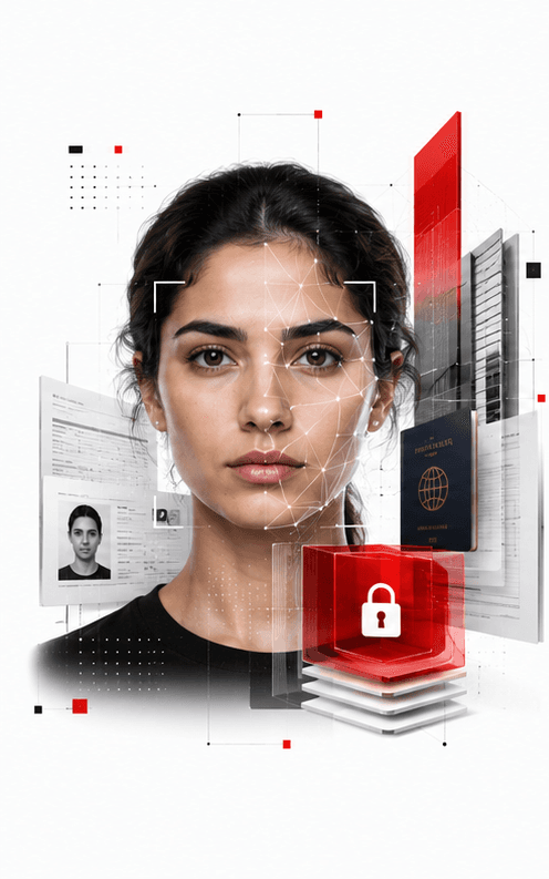 A face read against the identity documents submitted with it